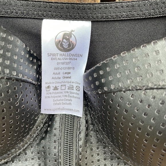 Spirit Halloween Bustier Black Faux Leather Large New Zip Front Sexy Costume - Picture 2 of 6